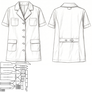 Moldes de confeccion para UNIFORMES Guardapolvos Bata MC 2898